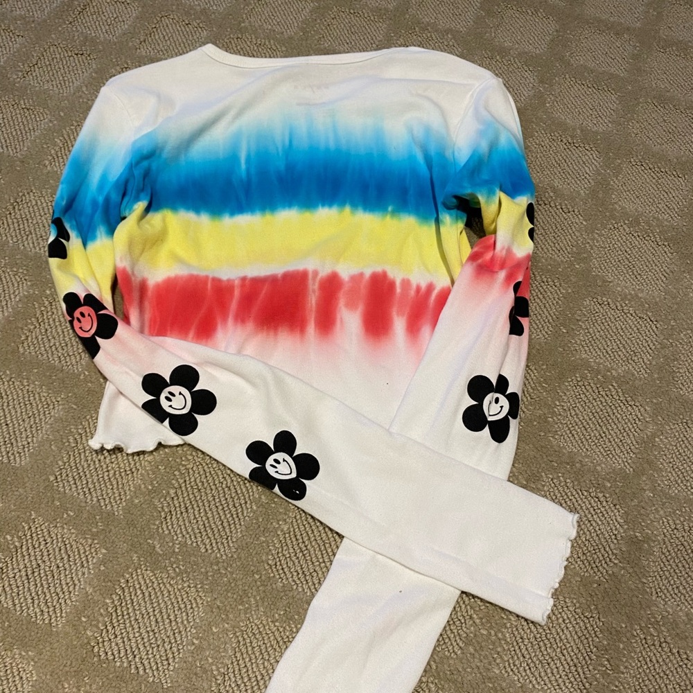 PS/LA Pacsun Tie Dye Long Sleeve Crop Top